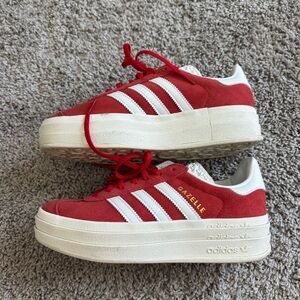 Adidas Red and White Sneakers Classic Sporty Design